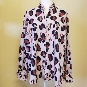 Eloquii long sleeve ruffle blouse